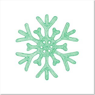 Snowflake (teal) Posters and Art